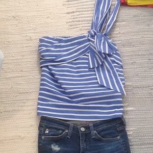 J Crew one shoulder top size 2